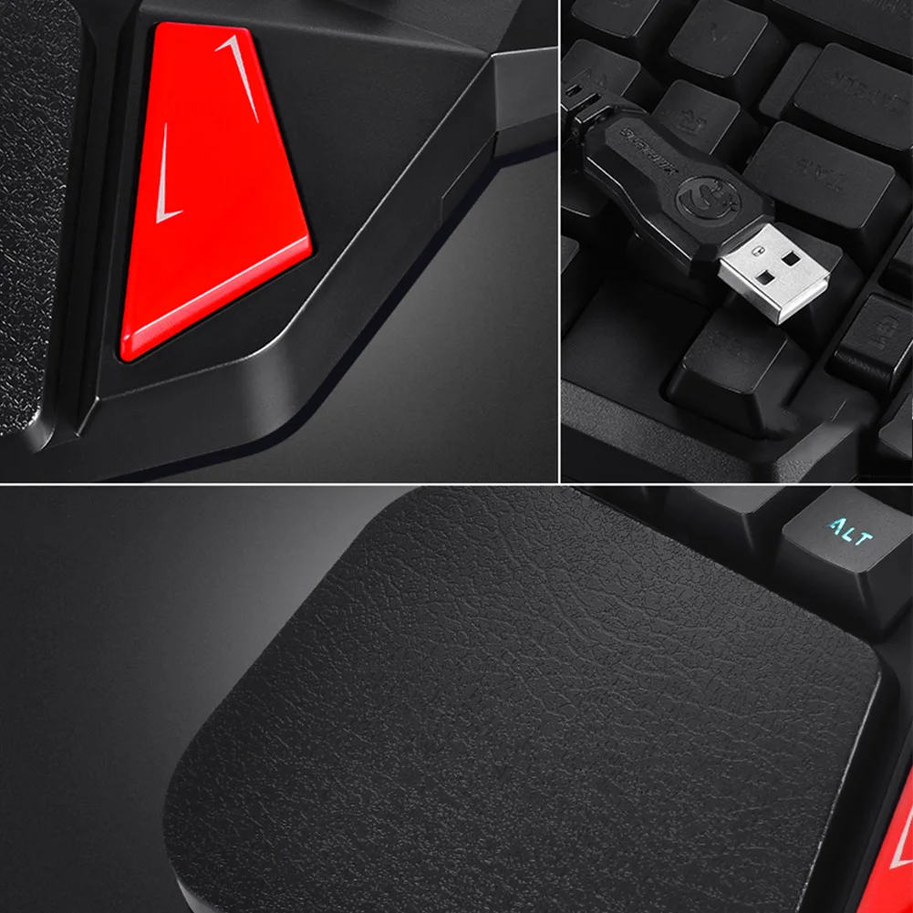 

Imitation Mechanical One Hand Lightweight Multifunction Left Hand Keyboard Universal USB Wired Gaming Flexible Durable Portable