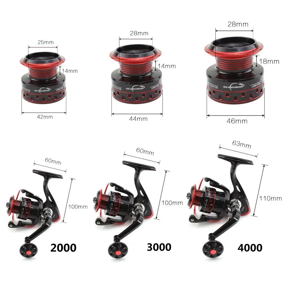 2000 3000 4000 Series LK Spinning Fishing Reel Fishing Wheel for Saltwater Metal Spool Fishing Reels Metal Coil fishing tackle