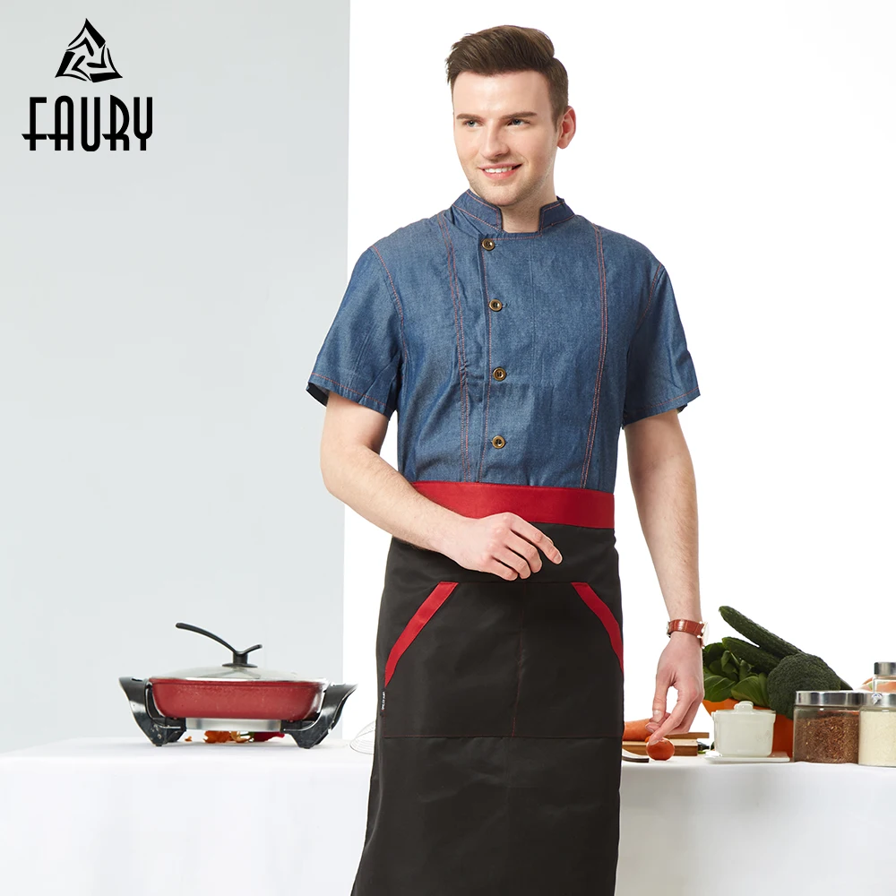 

2019 Chef Uniform Large Cook Jacket Pub Bar Barber Catering Food Service Unisex Work Clothes Hotel Breathable Uniforme Camarero