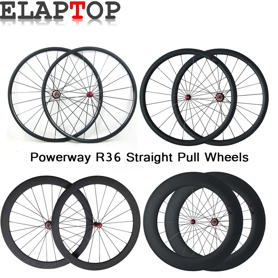 

ELAPTOP Clincher Tubular rim brake line Carbon road Wheels 38 50 88mm bicycle Wheelset straight pull spokes wheels free shipping
