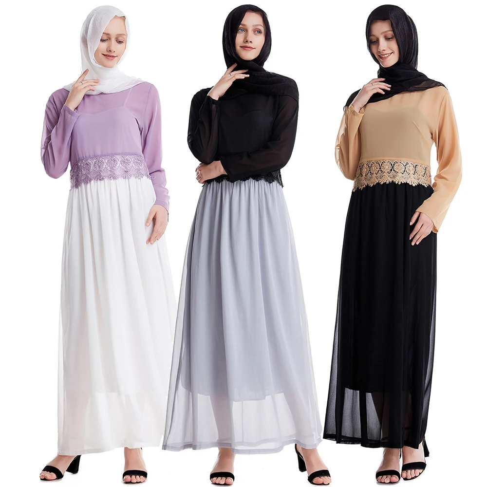 

2019 bangladesh muslim sets djellaba femme jellaba islamic clothing women lace 2 pieces set dubai abaya muslim clothing arabic