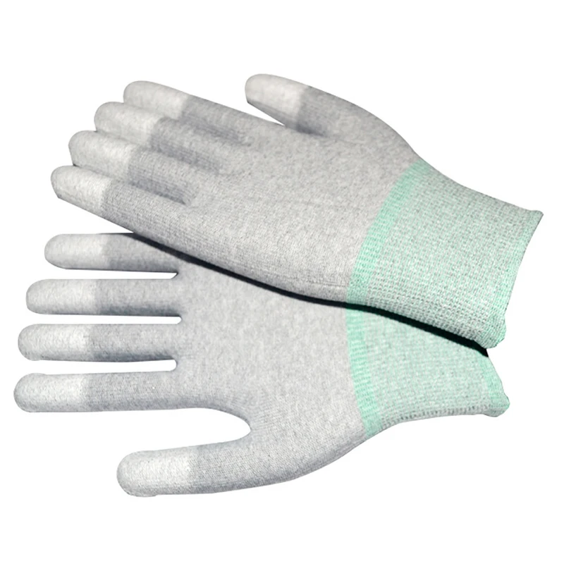 BearHoHo антистатические перчатки для компьютера Многоразовые моющиеся из углеродного волокна электронные промышленные антистатические перчатки с полиуретановым покрытием