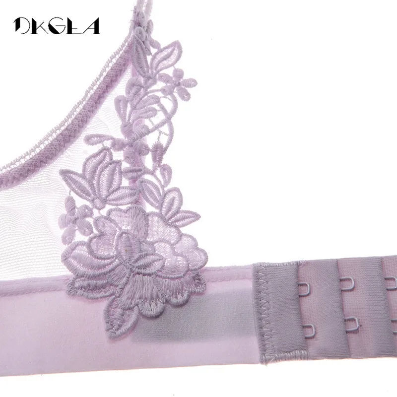 See Through Bra And Panty Sets Brand Lace Brassiere Ultrathin Transparent Women Underwear Bra Seamless Sexy Lingerie Set Purple