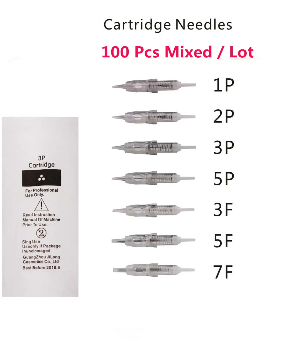 

Wholesale 100 pcs 1R 3R 5R 5F 7F Tattoo Cartridge Needle for Eyebrow Lip Liner Permanent Makeup Microgigmentation Machine