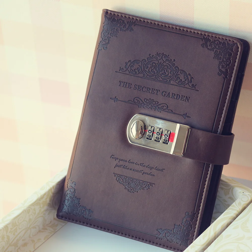 Ceny 2019 Retro Vintage Notebook hasło Book Planner Office Lady ochrona prywatności biurowe