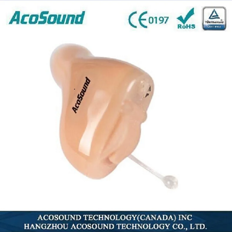 AcoSound 210IF-P Невидимый CIC слуховой аппарат цифровой для пожилых людей Портативный аудиофон мини-усилитель звука Слуховые аппараты A10 батарея - Цвет: Beige for right ear