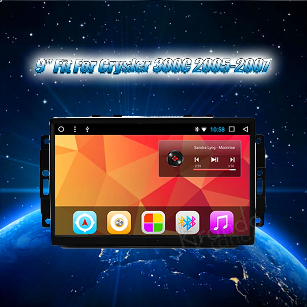 Krando Android car radio gps navigation multimedia system for Crysler 300C 2005 2006 2007 (2)