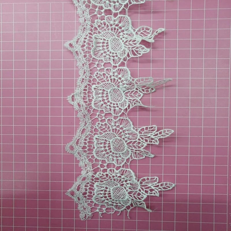 

2 Yards 8.6cm White Polyester Sewing Ribbon Guipure Lace Trim Or Fabric Warp Knitting DIY Garment Accessories