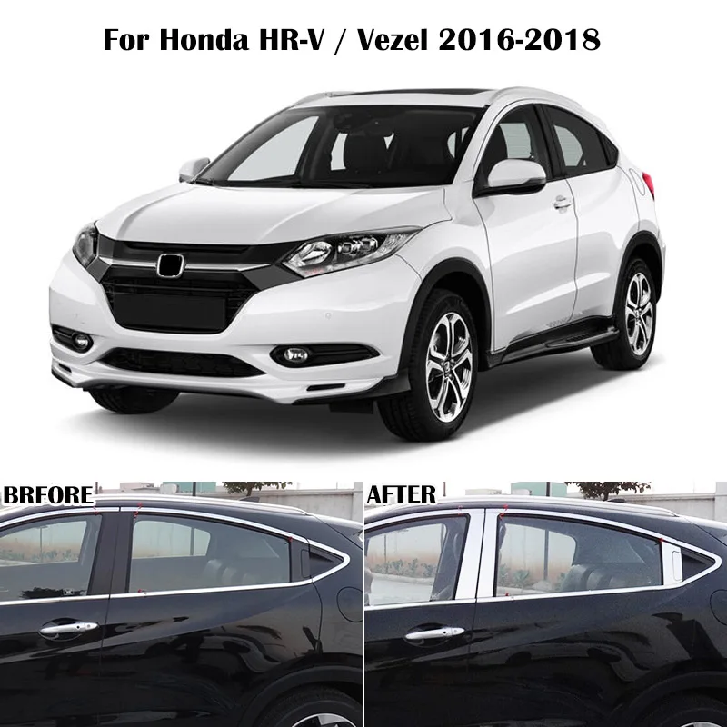 Для Honda HR-V HRV Vezel хром столб пост крышка оконная отделка молдинг рамка украшение гарнир стиль