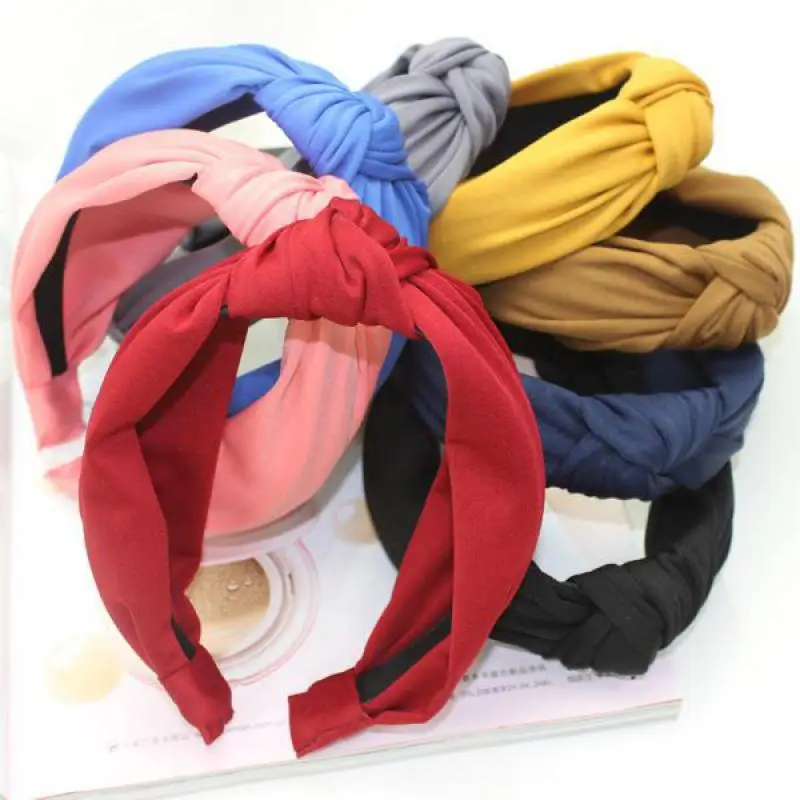 

Xiacaier Fashion Solid Knot Hairband Women Girls Hair Head Hoop Band Headband Accessories For Women Scrunchy Ornaments Headdress