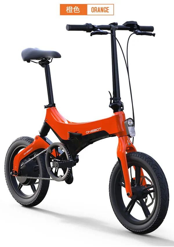 16 дюймов складной электрический велосипед легкий сплав ebike 36V250W рама подвеска Скрытая литиевая батарея мини умный велосипед - Цвет: Orange