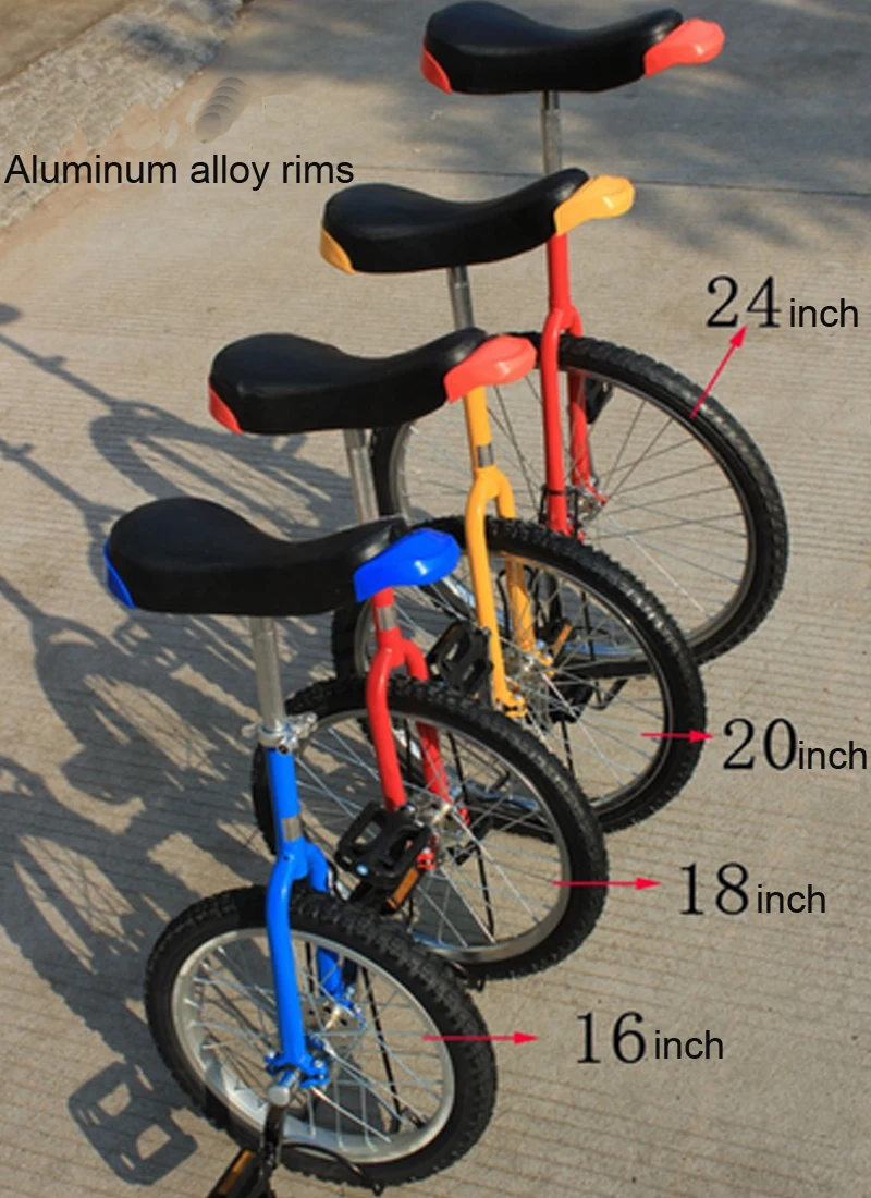 16/18/20/24inch Single wheel Bike Aluminum Rings Wheelbarrow Shoulder Wheel Single Wheel Bicycle one Wheeled bicycle