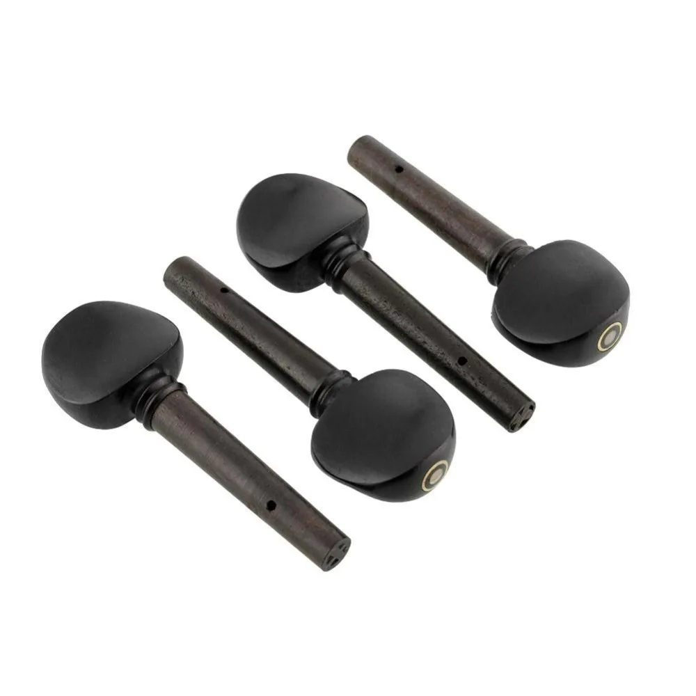 4pcs Ebony Wooden 4/4 Size Full Violin Fiddle Strings Tuning Pegs With