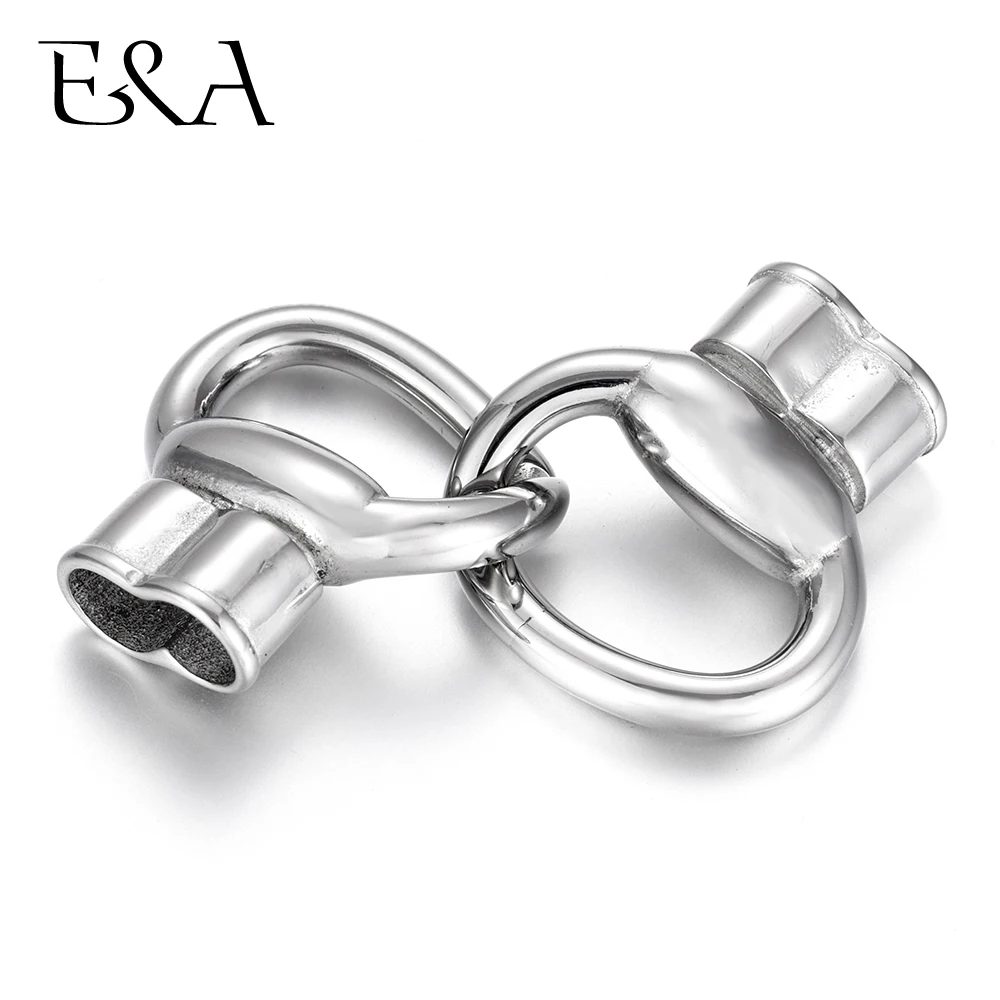 

Stainless Steel Interlocking Clasp Toggle Set Fit 6mm Leather Cord Connector Clasps DIY Bracelet Hook Jewelry Making Findings