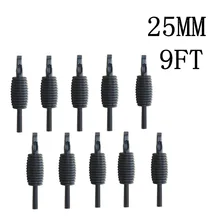 Yilong 10 шт. 25 мм 9ft одноразовые силиконовый черный Насадки для татуажа советы и сцепление с наконечником