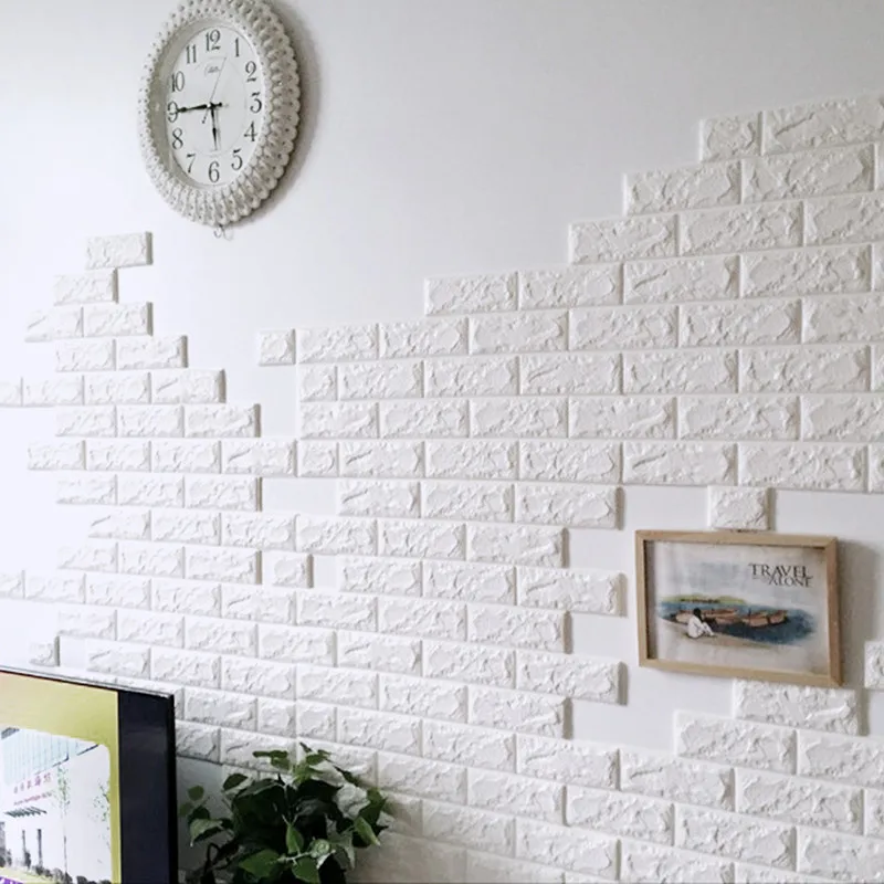70X30 см ПЭ Пена 3D наклейки на стену домашний декор Обои DIY Декор стены кирпичная гостиная детская спальня кухня наклейки на стену - Цвет: White