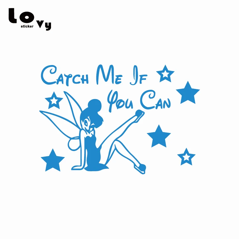 Tinkerbell Catch Me If You Can сказочная виниловая забавная наклейка для автомобилей
