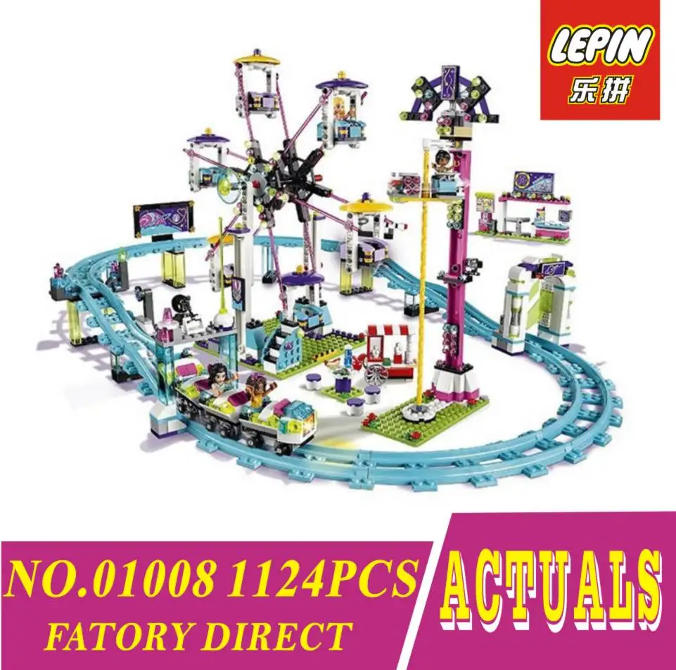 

Park Roller Coaster Building Blocks Bricks LEPINE 01008 1124Pcs Compatible Amusement Children Educational Toys for Children Gift