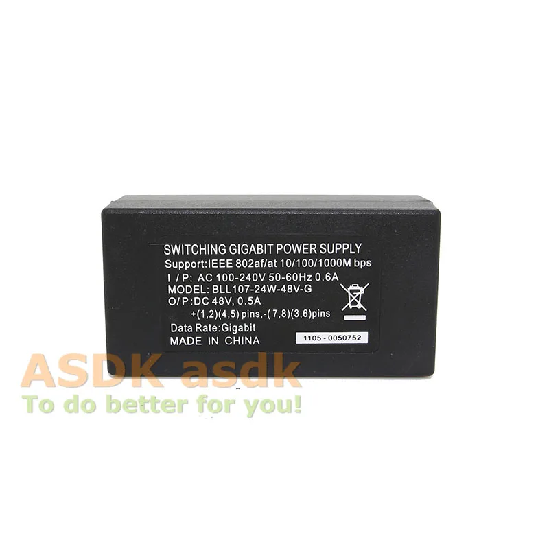 Desktop POE Injector 10/100/1000Mbps/1G/2G Passive Power Supply Input 100V-240V Output 48V 0.5A
