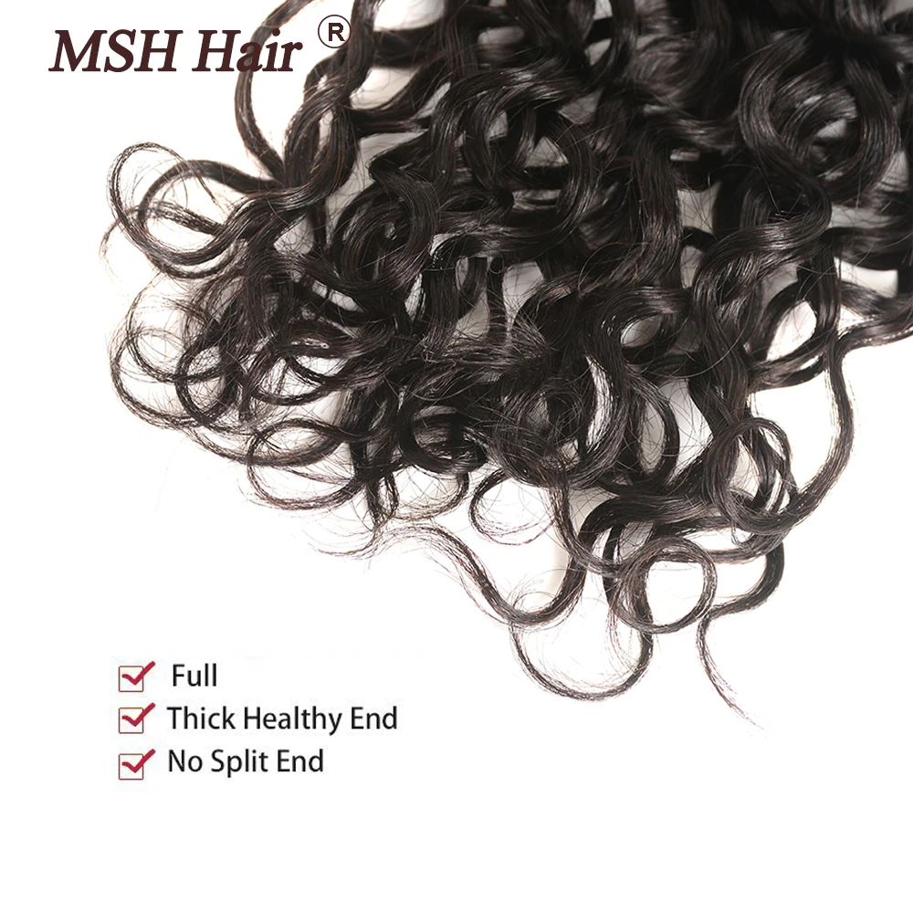 MSH Hair Peruvian Hair Water Wave 4 Bundles Non-Remy Human Hair Extensions Natural Black Hair Weave MSH Hair Peruvian Hair Water Wave 4 Bundles Non-Remy Human Hair Extensions Natural Black Hair Weave