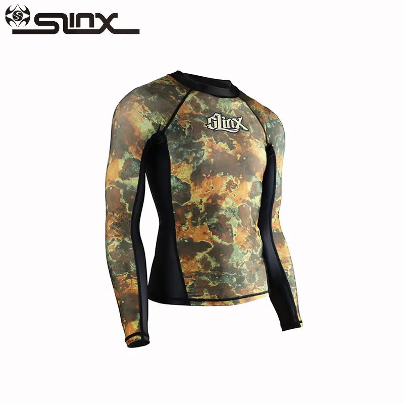 NEW Mens diving Skin wetsuit Rash Guard Swim Shirt Spearfishing Diving