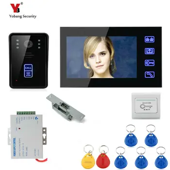 

Yobang Security 7inch RFID Access Door Camera With Electric Control Door Lock Video Camera Monitor with IR Camera doorphone