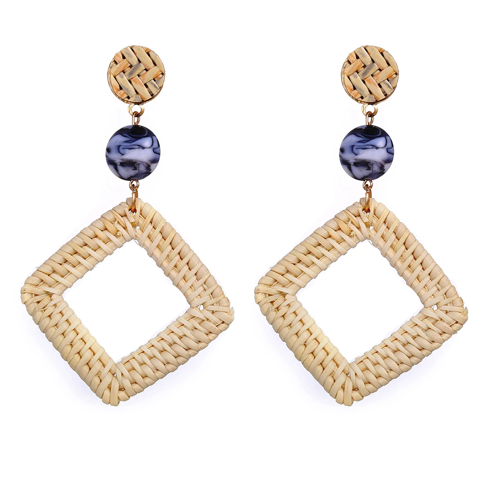 6 Design Bohemian Weave Oversize Chandelier Earrings For Women Girl Brincos Big Earring Handmade Statement Jewelry 2018 New