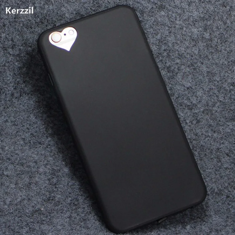 

Kerzzil Fashion Simple Heart Candy Color Phone Cover For iphone 7 Soft TPU Silicone Back Cover For iphone7 6 6S 7 Plus Case Capa