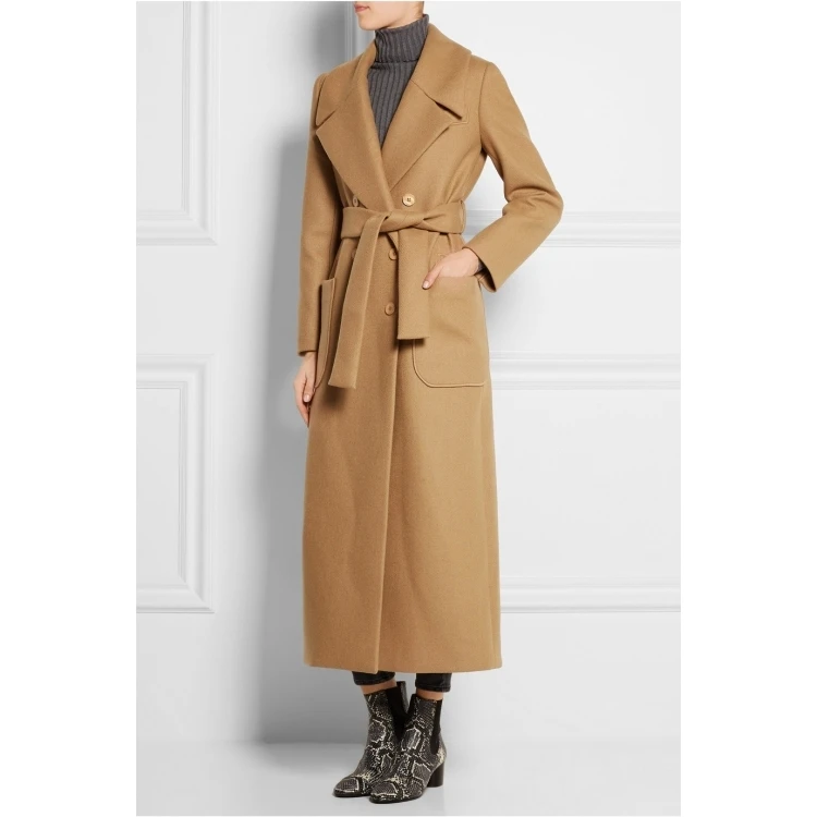 X-Long Wool Peacoats With Belt Autumn Winter 2018 New Slim Elegant Women's Camel Wool Trench Coats 2018 autumn Spring coat women X-Long Wool Peacoats With Belt Autumn Winter 2018 New Slim Elegant Women's Camel Wool Trench Coats 2018 autumn Spring coat women