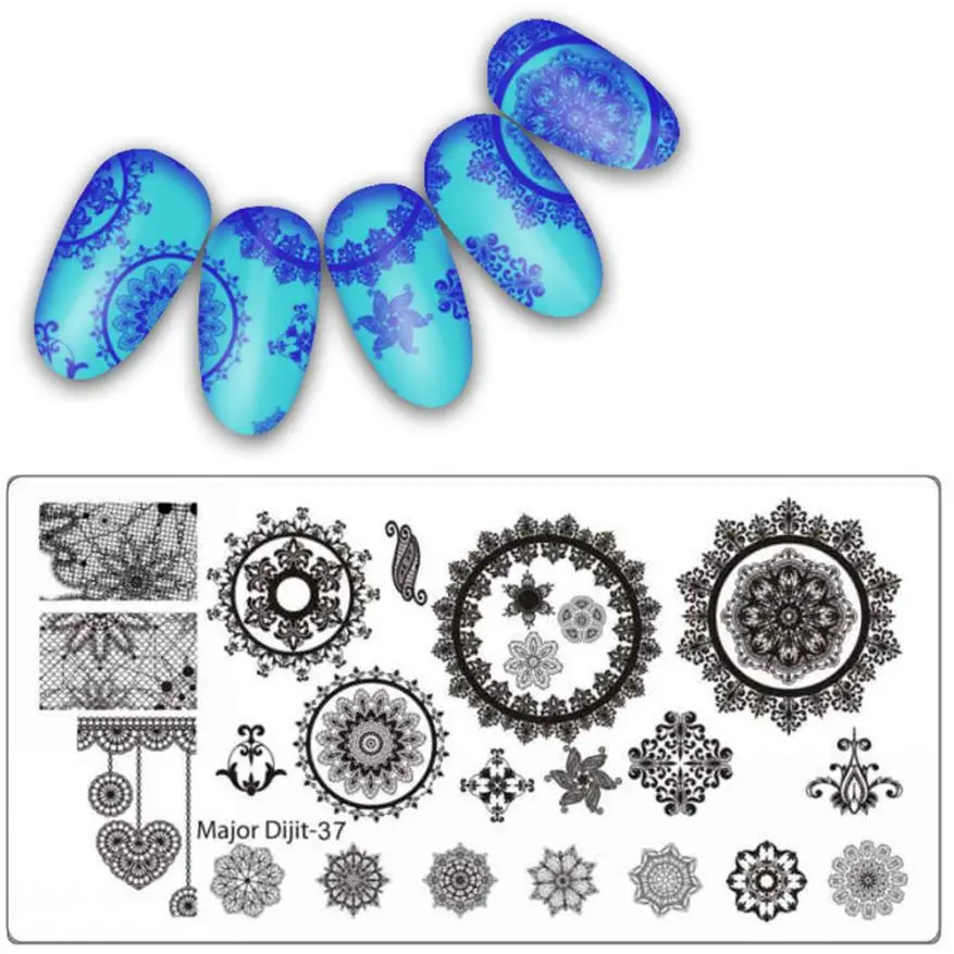 MAJOR DIJIT DIY пластины для штамповки ногтей изображения стальной штамп для дизайна ногтей шаблон для штамповки ногтей пластины 2U0118