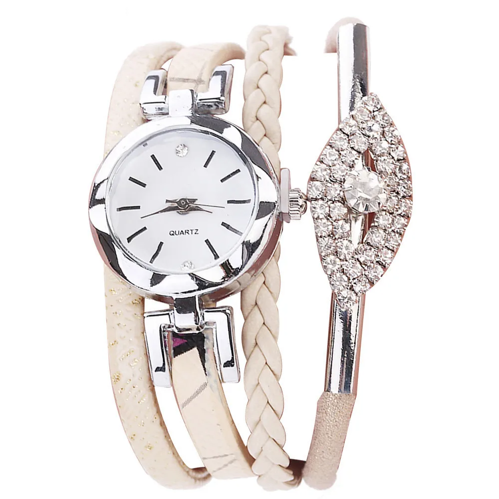 Montre Femme CCQ модные часы для женщин девочек Аналоговые кварцевые наручные часы женская одежда браслет часы Reloj Mujer Relogio Feminino - Цвет: Beige