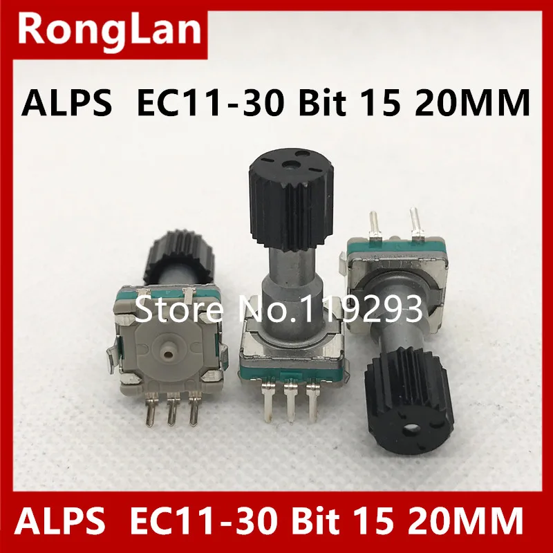 

[BELLA]Authentic Japanese ALPS encoder EC11-30 Bit 15 rotary encoder with switch handle pulse length 20mm--10PCS/LOT
