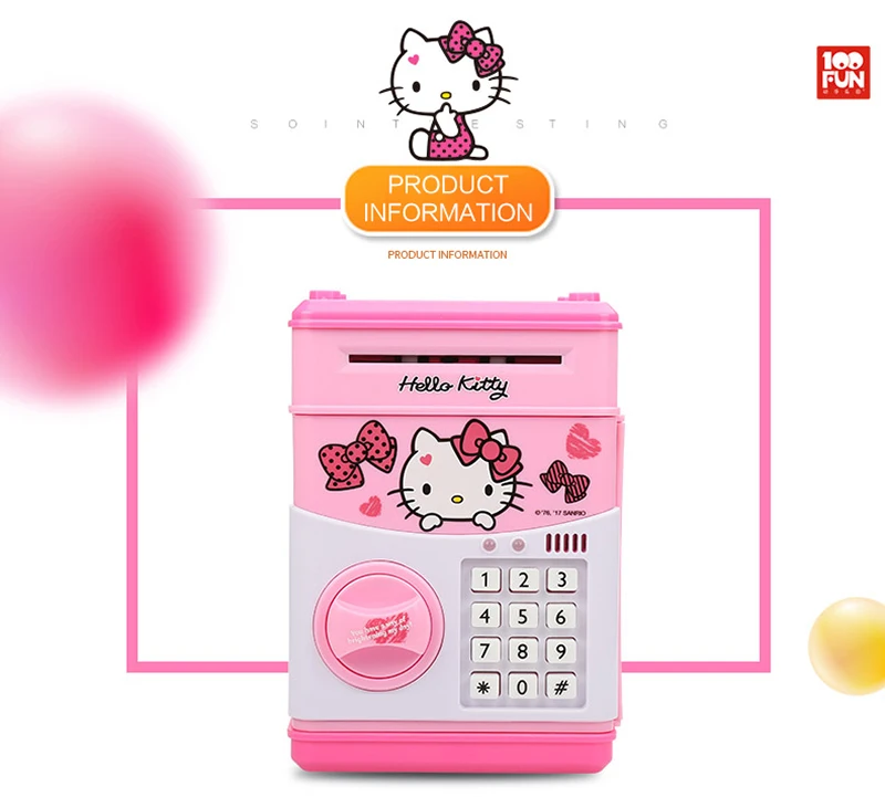 100FUN hello kitty электронная копилка мини Банкомат депозит коробка пароль копилка для детей Детские игрушки