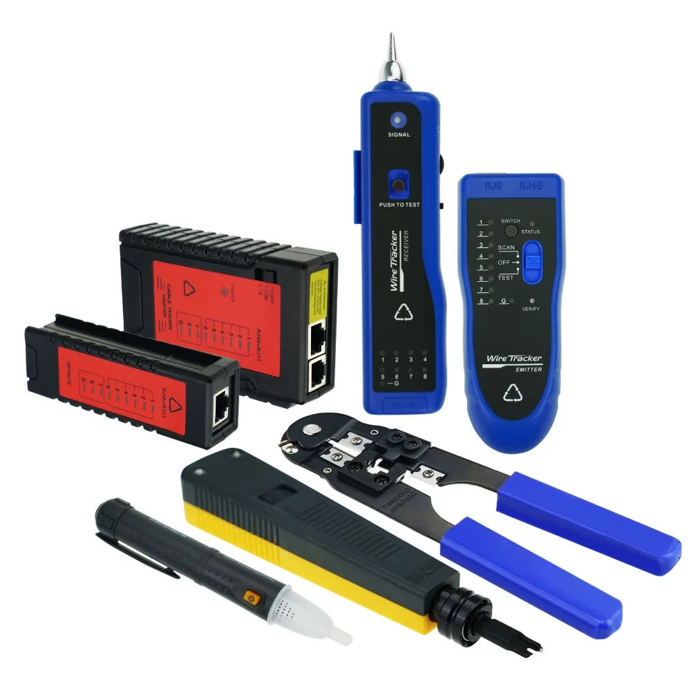 Network Cable Testing Diagnostic Tool Kit Set RJ45 RJ11 LAN