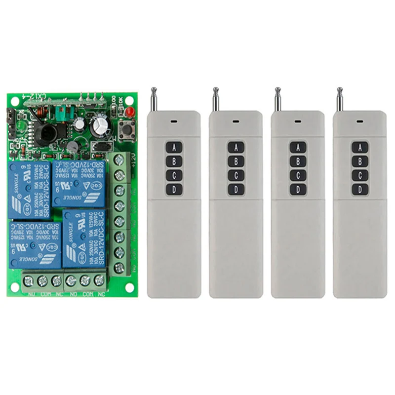 

3000m High Power Long Distance Console DC 12V 24V 4 CH 4CH RF Wireless Remote Control Switch System,Transmitter +Receiver