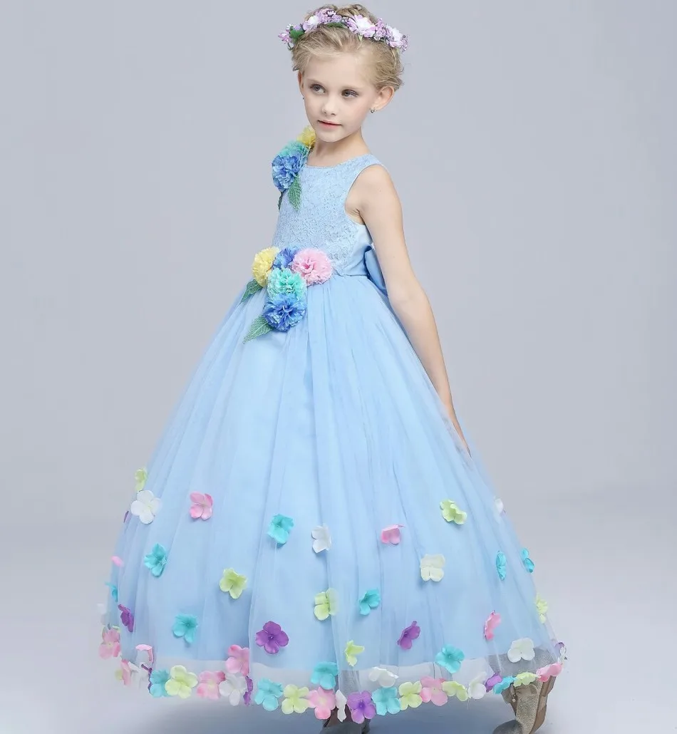 Summer Foreign Trade Flower Girls Wedding Dress High Archives Full Dress Lace Flower Longuette Girl Princess Dress