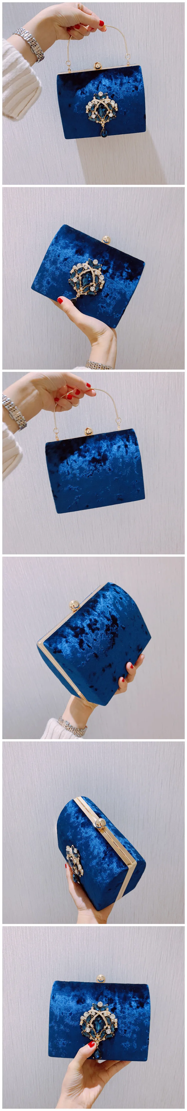 Meloke роскошный дизайн в штучной упаковке вечерняя сумка бархатная Ретро квадратная сумочка женская сумка-клатч со стразами Золотая сумочка для свадебной вечеринки MN2019