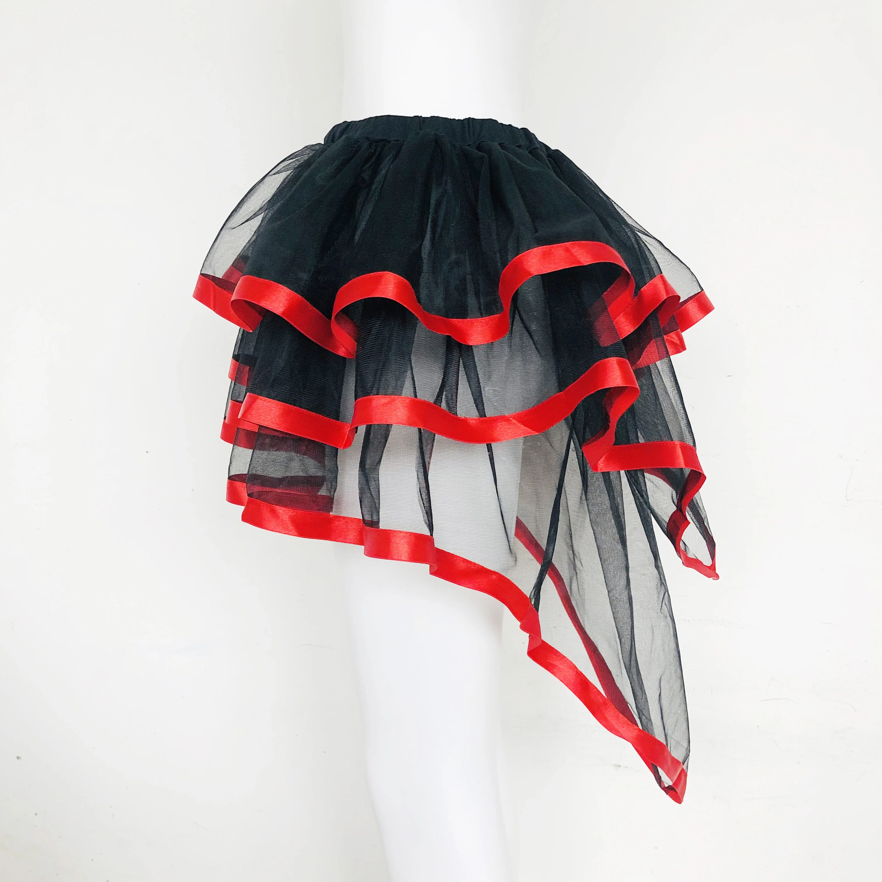 

UTMEON Sexy Women Black Red Petticoat Black Purple Tutu Skirt Net Fishtail Skirt Tuxedo Ruffle Trailing Skirt