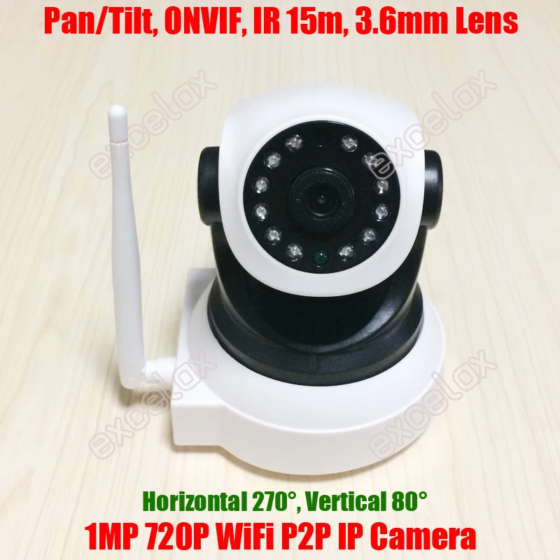 P2P WiFi 720P 1MP HD Wireless Pan Tilt Nanny IP Camera 1