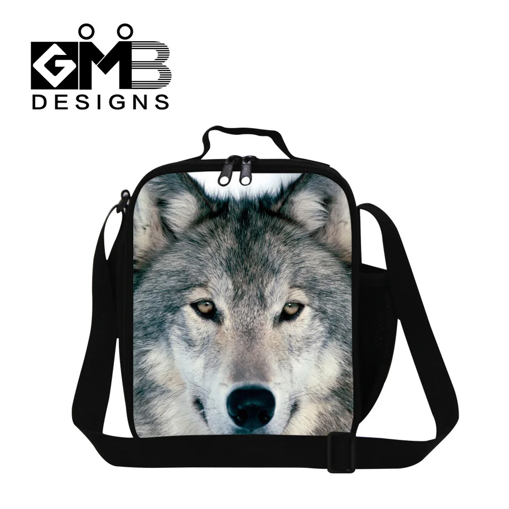 Boys Girls Wholesale Wolf Backpack Schoolbag Lunch Bag Satchel Cross-body Case