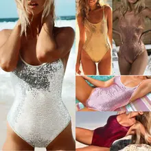 Женский слитный купальник, бандаж, с блестками, комплект бикини, пуш-ап, купальный костюм, пляжный купальник, купальные костюмы, хит, боди, 4 цвета