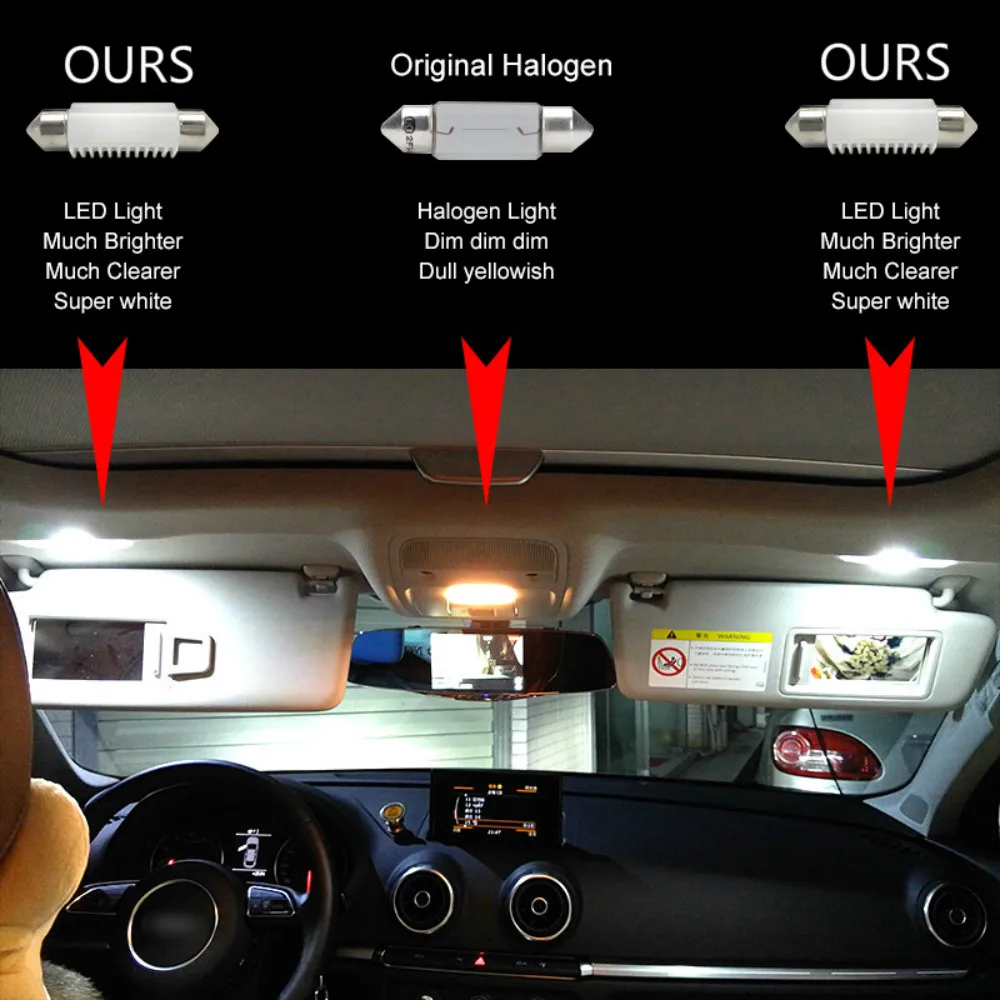 CNSUNNYLIGHT 4pcs C5W LED Car Festoon 31mm 36mm 39mm 41mm Dome Interior Reading Light Map Lamp License Plate Bulb DC 12V 24V Error Free (18)