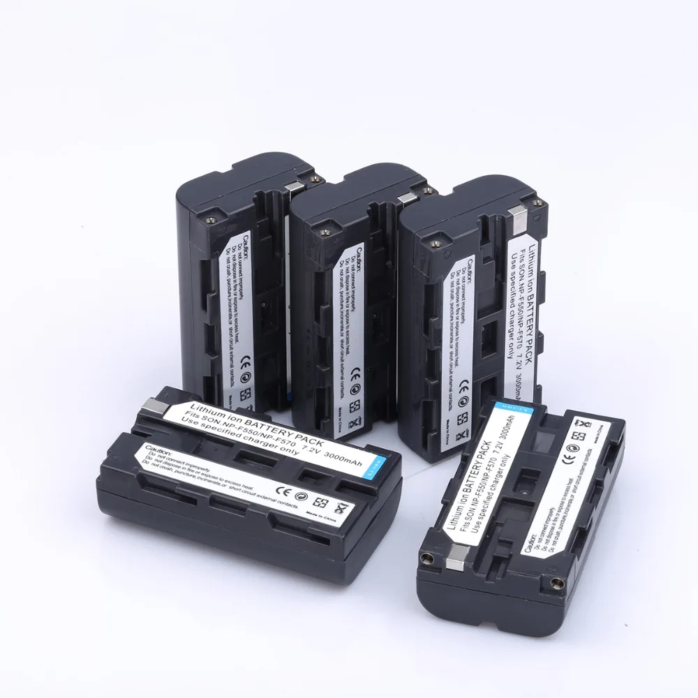 HIBTY 5Pcs/Lot 3000mAh Digital Camera NP F550 Camcorder Battery for