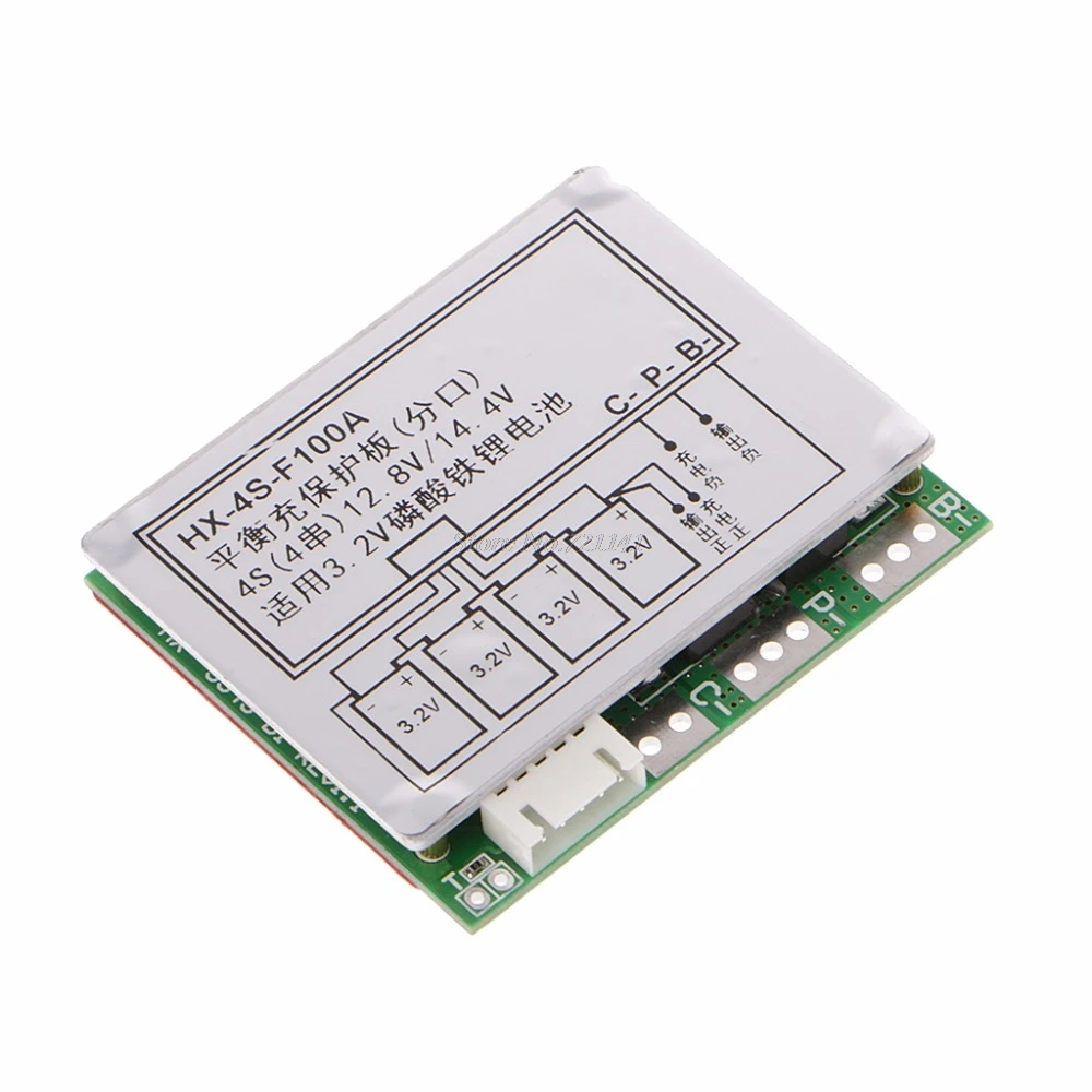 4S 100A с балансом 3,2 В LiFePo4 срок службы 18650 батарея ячеек PCB плата защиты bms