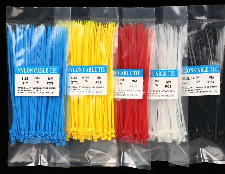 100pcs Free shipping Color 3 * 150 nylon ties cable high temperature