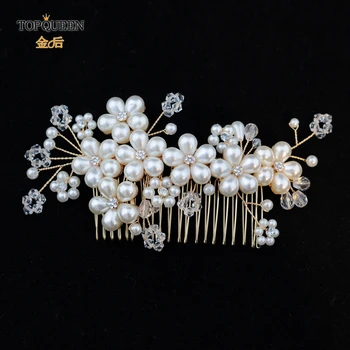 

TOPQUEEN Bridal Tiara Comb Gold Bridal Hair Combs Gold Comb Hair Piece Vintage Gold Bridal Hair Clip Hair Pins for Wedding HP05