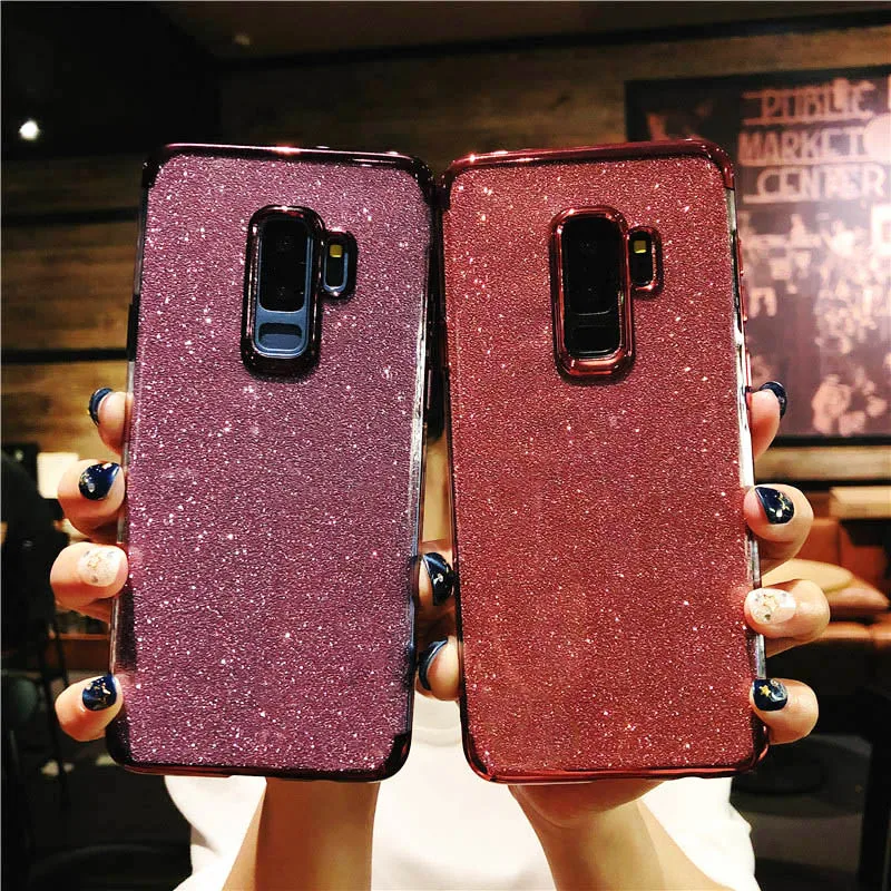 Glitter 2 in 1 TPU Case For Samsung S9 Plus Cover On S8 S7 S6 Edge A3 A5 A7 Funda J2 J3 J5 J7 2016 J4 J6 Prime 2017 Phone Cases |