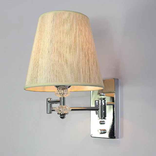 Modern Creative Single Head Swing Arm Wall Lamp E27 European Pvc Modern Creative Single Head Swing Arm Wall Lamp E27 European Pvc Lampshade For Hotel Hallway Bedroom