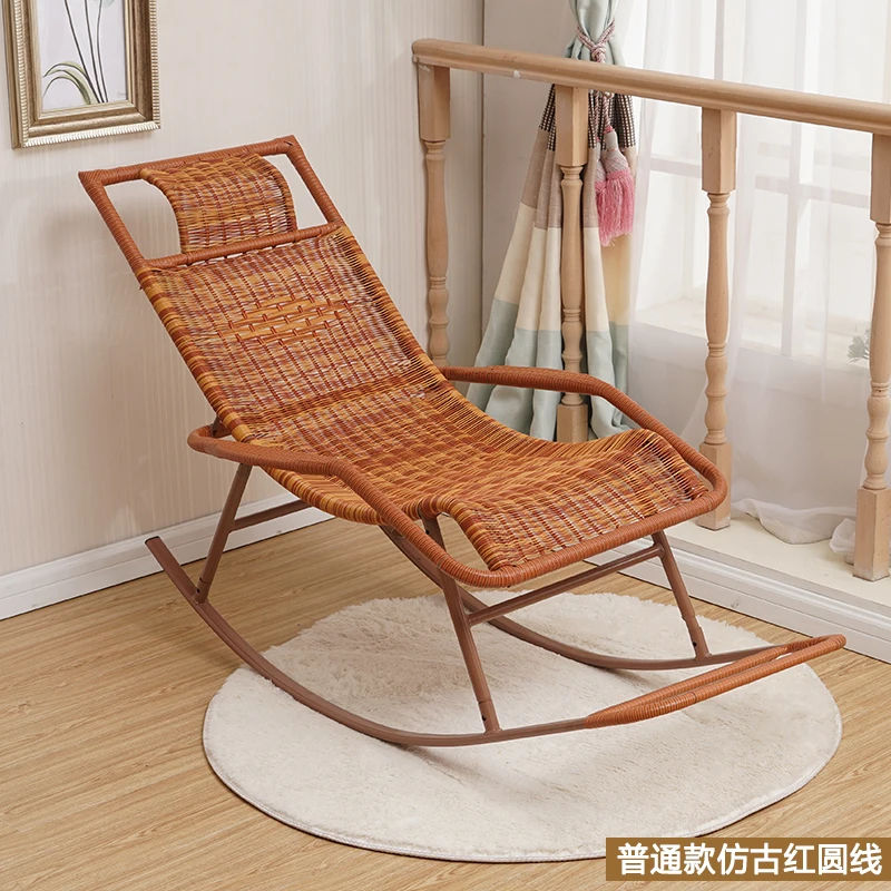 Креативное кресло-качалка для дома, для пожилых людей, кресло-качалка для гостиной, балкона, плетеное кресло для взрослых, легкое уличное кресло WF601943 - Цвет: 08