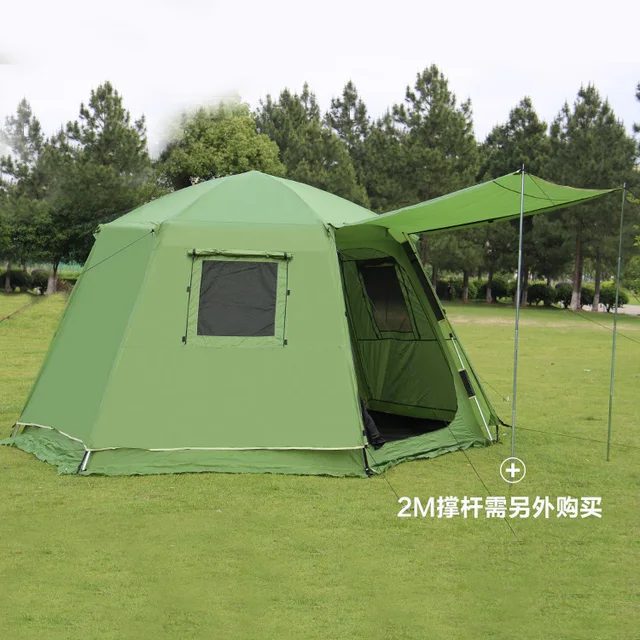 Best price at $133 Cheap 5-8 person automatic double layer aluminum pole beach party tourist camping tent
